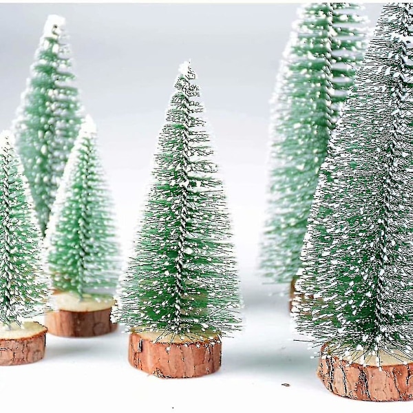 8 st. 3 storlekar mini julgran falsk miniatyr gran grön mini julgran liten juldekoration figurer 10/15/20 cm