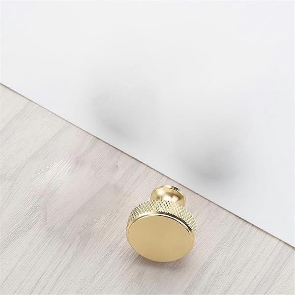 10-pack 3 cm Brushed Gold Cabinet Knobs Fluted Kitchen Cabinet Knobs Gold Drawer Knobs Round Dresser Knobs-Xin