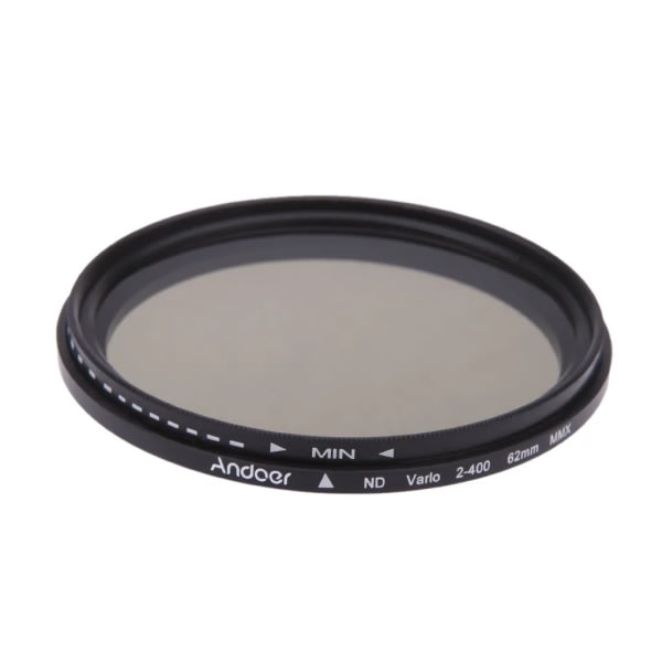 62mm ND Fader Neutral Density Justerbar ND2 till ND400 Variabel Filter för Canon Nikon DSLR-kameror