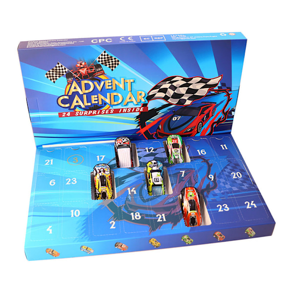 2024 Ny Racingbil Modell Adventskalender Nedräkningskalender Bil Blind Box Jul Blind Box Leksaksbil Barnpresent