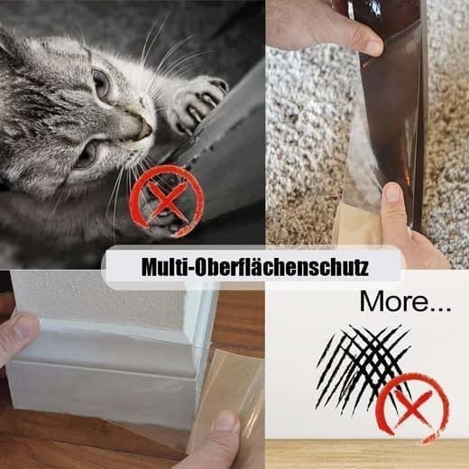 Gennemsigtig sofapude mod ridser, møbelbeskytter til kat og hund 30cm x 500cm