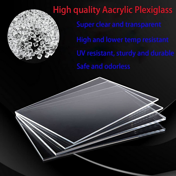 10 stk akrylplader 1 mm - transparente plexiglasplader til hobby