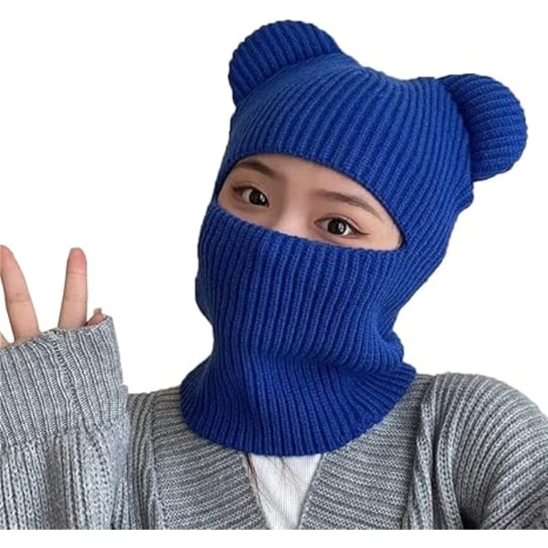 Vinter Beanie Varmt Hætte-Sjal Beanie Balaclava Strikket Skalle Beanie Hat Til Kvinder