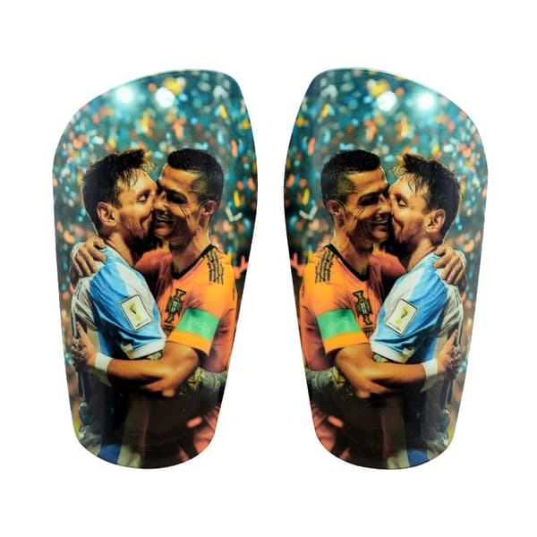 Fotbollsbenskydd Fotbollsbenskydd Spelare Signaturstil Skyddsutrustning Lättvikts Sportutrustning *Messi comic Messi comic