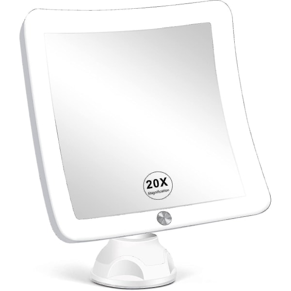 20x förstoringsspegel med led-ljus, uppgraderad upplyst sminkspegel med förstoring