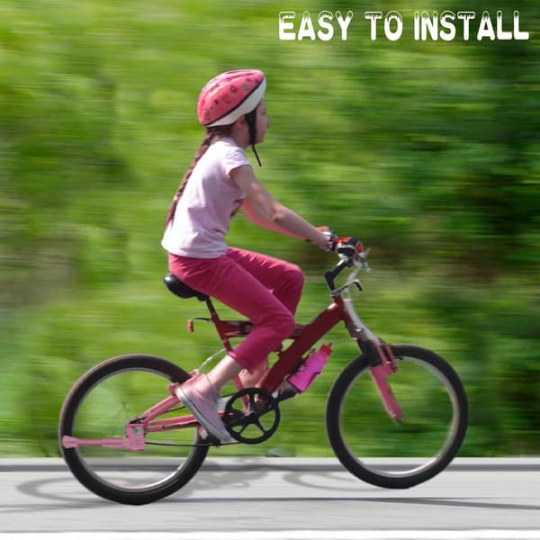 Cykelstöd för barncykel 14 tum Rosa 2-pack Universalmontering Sidostöd