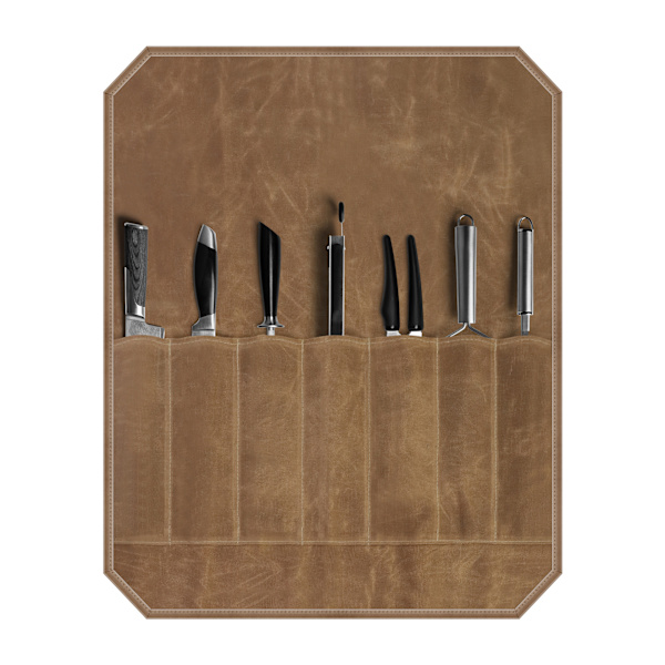 Canvas Knife Roll Bag - Khaki Knife Storage