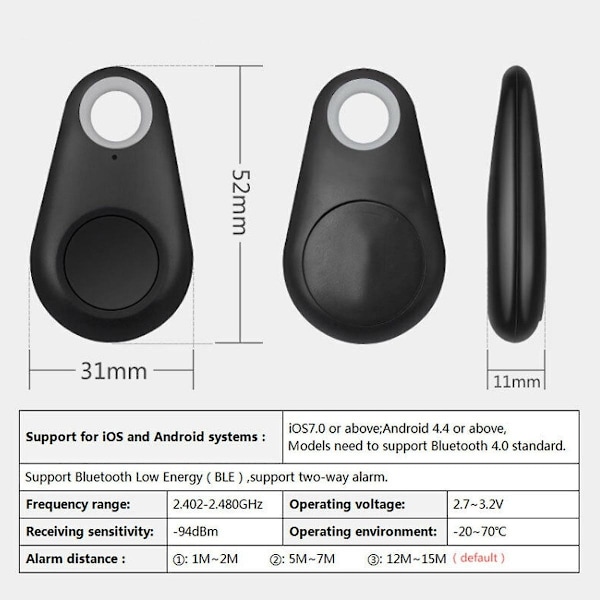 5 stk. Nøkkel Finnere Lommebøker Sporere Bagasje Finnere fungerer med smarttelefon appt{f2}