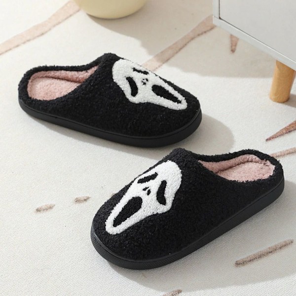 Ghost Face Slippers Græskar Slippers Halloween Slippers HVID 8 hvid white 8