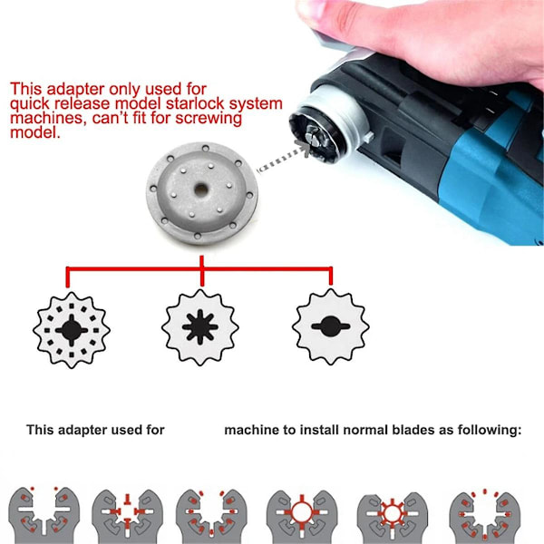 Multiverktøy Shank Adapter for Starlock System Multimaster Power Tools Oscillerende Sagblad Adapter