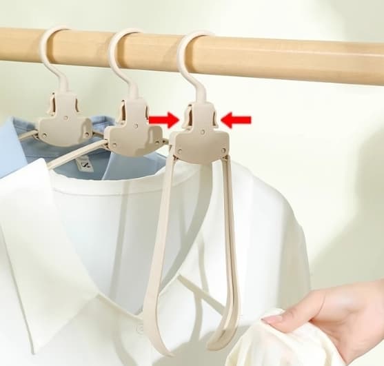 Vikbara Halkfria Klädhängare 6-Pack Multifunktionella Resehängare Vit Aprikos Grå