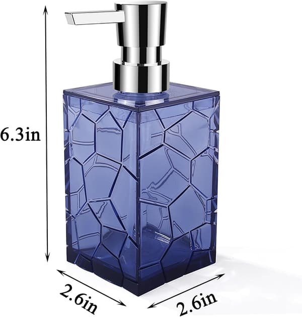 Transparent Akryl Tvåldispenser 320ML För Badrum Kök Sovsal Dekoration Blå 16x7cm