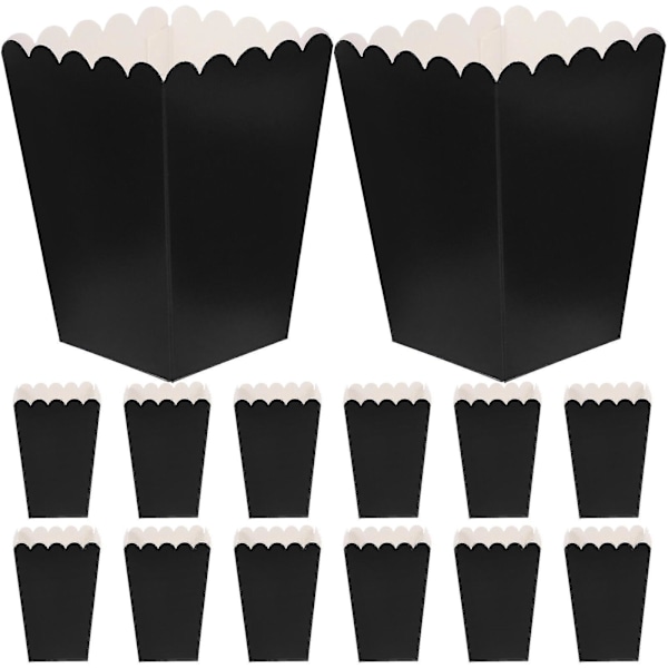 50 stk. Popcornæsker Papir Popcorntuber Simple Fedttætte Popcornbeholdere Black