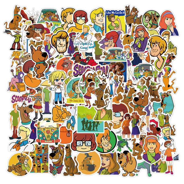 200 sarjakuvakomediaelokuvaa Scooby Doodle -tarrat vedenpitävät tarrat