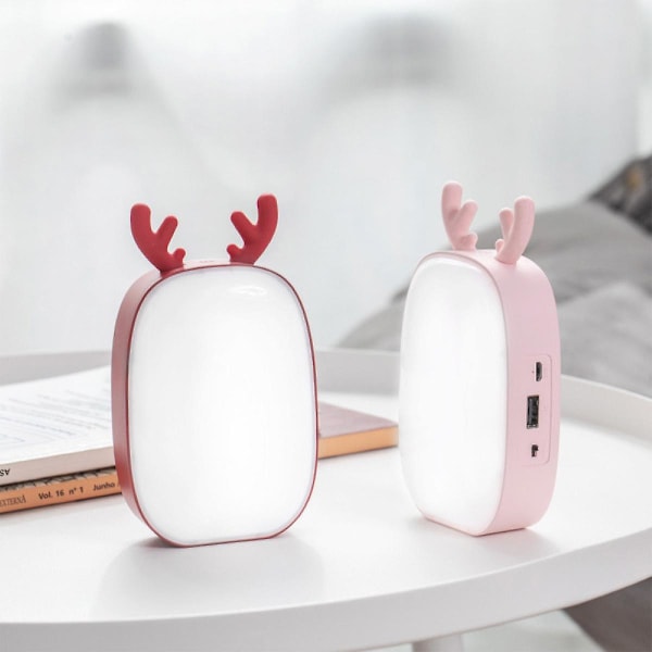 Skrivebordslampe LED Tegneserie USB Natlampe, Øjenvenlig Bordlampe