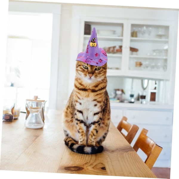 5 stk. hårtilbehør hårtilbehør til halloween rekvisitter katte trollmannshatt hunde heksehatt hunde halloween hodeplagg kjeglehatter heksehatt