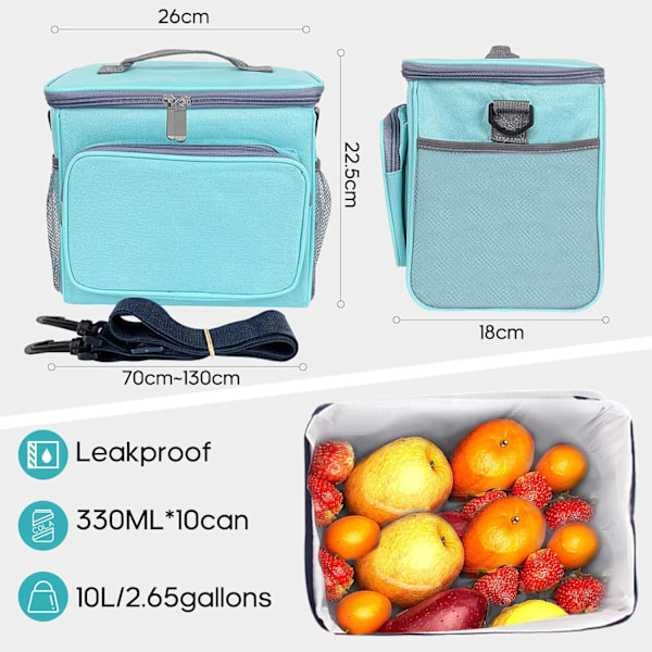Lunchväska Arbetsväska Termisk Lunchväska Stor Dubbel Fack Matväska för Män Barn Vuxna Kvinnor Picknick Camping Skola Lunch Kylväska Tygväskor{ee} Teal