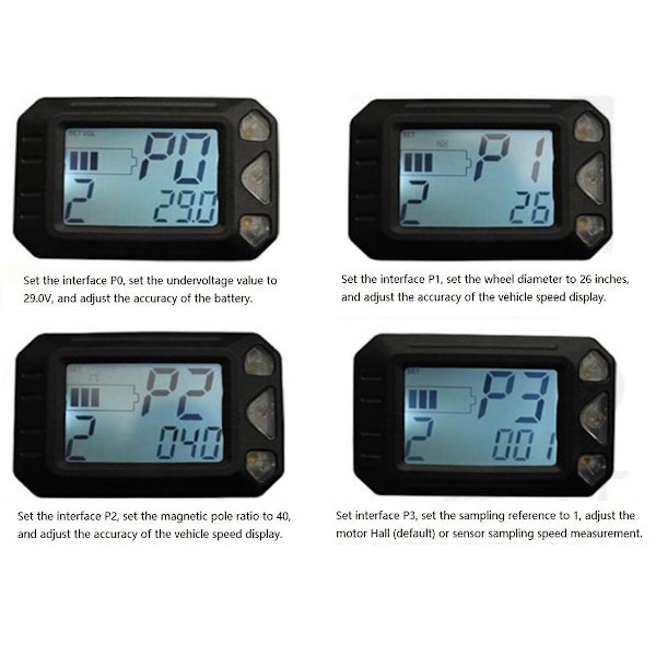 24V 36V Justerbar El-Scooter Instrumentdisplay Skärm Switch Accelerator för 5,5 Tums Scooter-Xin