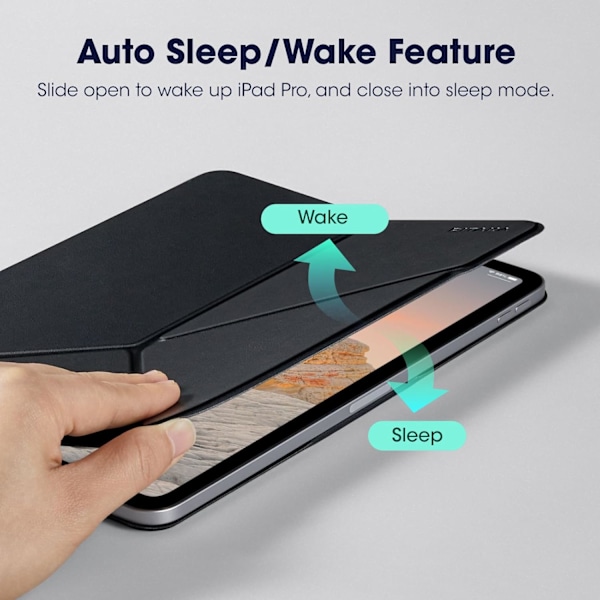 iPad Air 11 tommer deksel (2024), Kompatibel med iPad Air m4, Magnetisk deksel for stående/liggende modus med pennholder, 4 ståvinkler. svart black 2024 iPad Air 11
