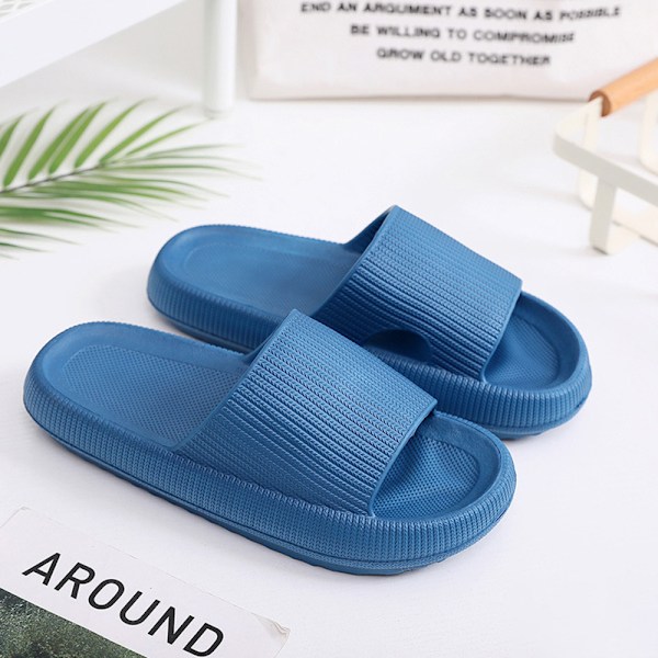 Letvægts Tøfler Komfort Casual Tøfler Åben Tå Platform Strand Sandaler Blå Blue 34-35