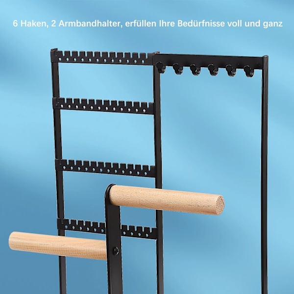 Kedjehalsbandshållare Smyckesdisplay, 4-vånings smyckesträd, klock- och örhängeställ, förvaring för ringar, örhängen, armband, klockor och accessoarer{EE}