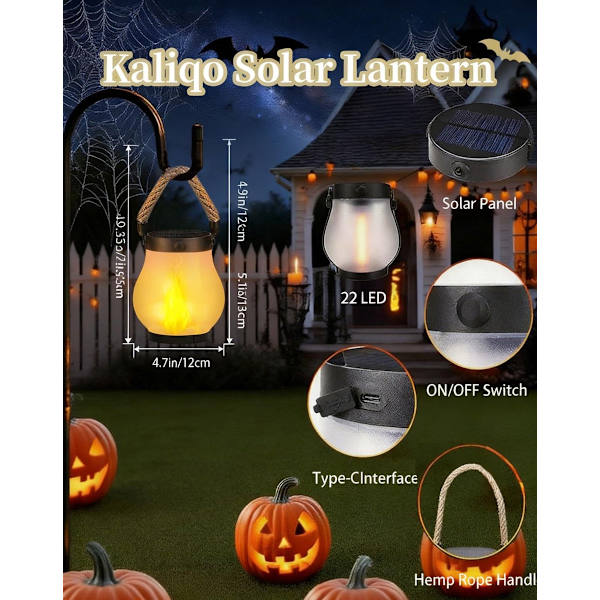 Solcellelamper for utendørs bruk - Solcellebelysning for hagen - Solcellelykt