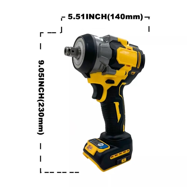 800Nm Batteridrevet Skiftenøkkel for Dewalt 18V Batteri 1/2\" Børsteløs Elektrisk UK