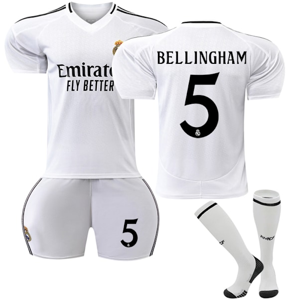24-25 Nya #5 Bellingham Real Madrid Lag Fotbollströjor Tränings T-shirts-WELLNG Adult S(165-170cm)