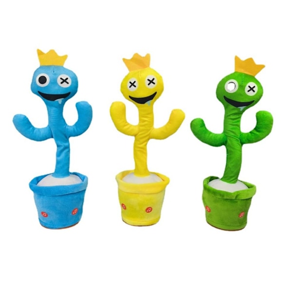 Rainbow Friends Docka Plysch Sjungen Lysande Vridande Dansande Leksak Gul yellow