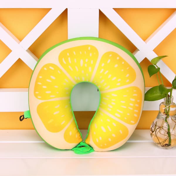 U-shaped Travel Pillow Nanoparticles Neck Pillow Watermelon Lemon