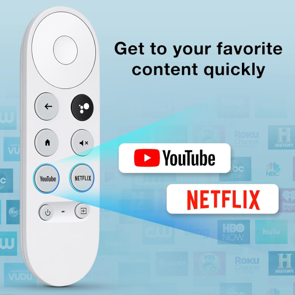 Ersättning för Chromecast-med-Google-TV-Remote, Chromecast Remote G9N9N för Google TV HD/4K Streaming Stick