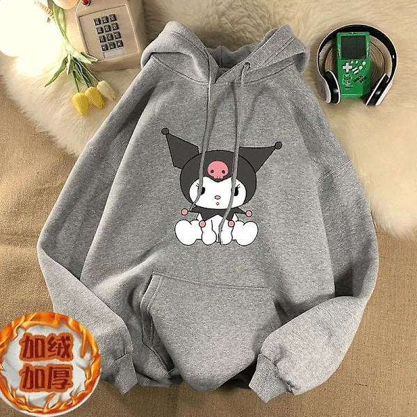 Sanrio Anime Cinnamoroll Kuromi My Melody Plys Hættetrøjer Tøj Dreng Pige Baby Sweaters Trøjer Toppe Gave 115-125CM 115-125CM HOUE-2