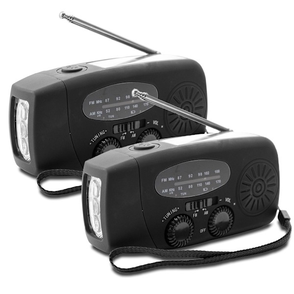 Vevradio med solcellelader, nødradio og powerbank 540 2-Pack Vevradio