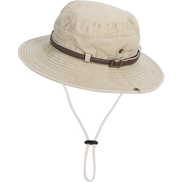 Vikbar Solhatt Safarihatt för Män Anti UV Utomhus Bergsklättring Resehatt Fiskarhatt Hinkhatt，Khaki{EE}