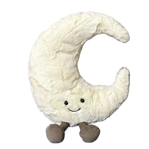 Splinterny med mærker Jellycat Amuseable Moon taske. Sødt plyslegetøj
