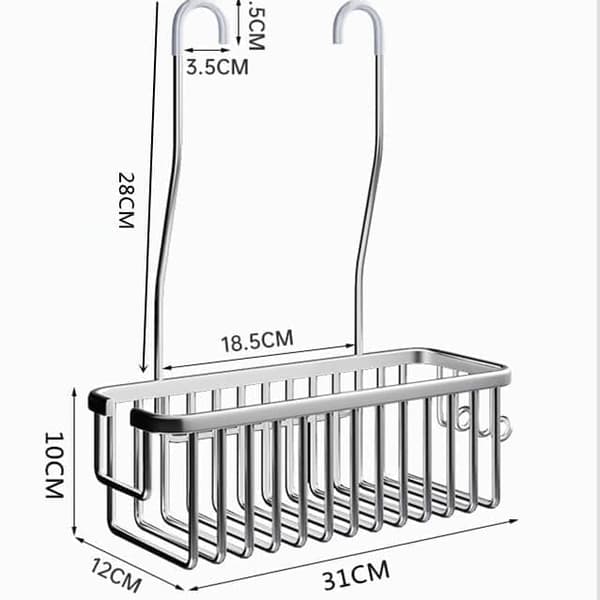 Shower Shelf without Drilling - Hanging Shower Caddy for Shampoo & Soap, Bathroom Storage Silver