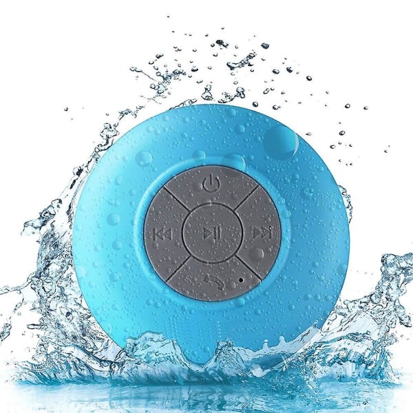 Mini vandtæt Bluetooth-højttalerboks, 3.0 Bluetooth-højttaler med sugekop til bruser og udendørs (blå)
