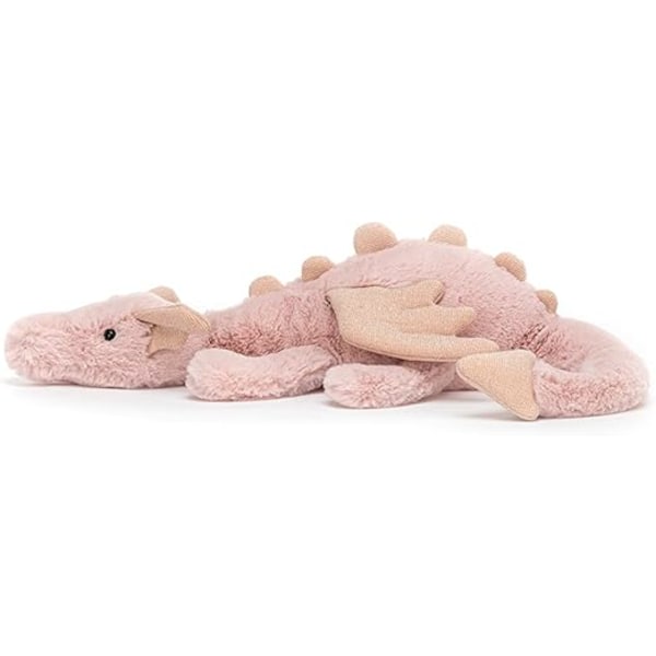 Jellycat Rose Dragon mjukdjur, liten 30 cm - mytisk plyschleksak - klassisk barnpresent