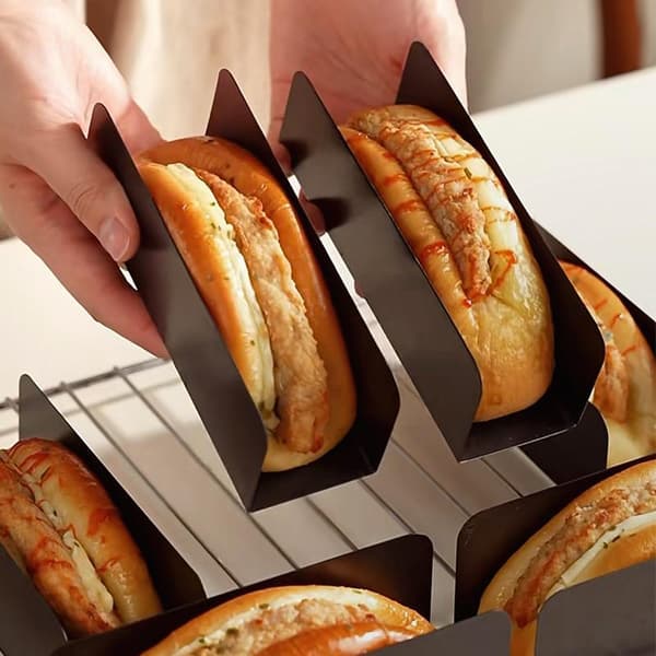 U-formet non-stick brødform - 2-delt hotdog sandwichpande til bagning - Brødform til bagel toastboller
