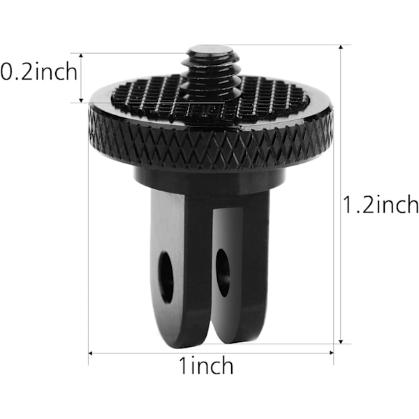 Stativfäste Adapter, Kamerafäste Adapter, 1/4”-20 Stativadapter Kompatibel med Gopro Hero Sony Xiaomi Yi Sjcam Actionkameror