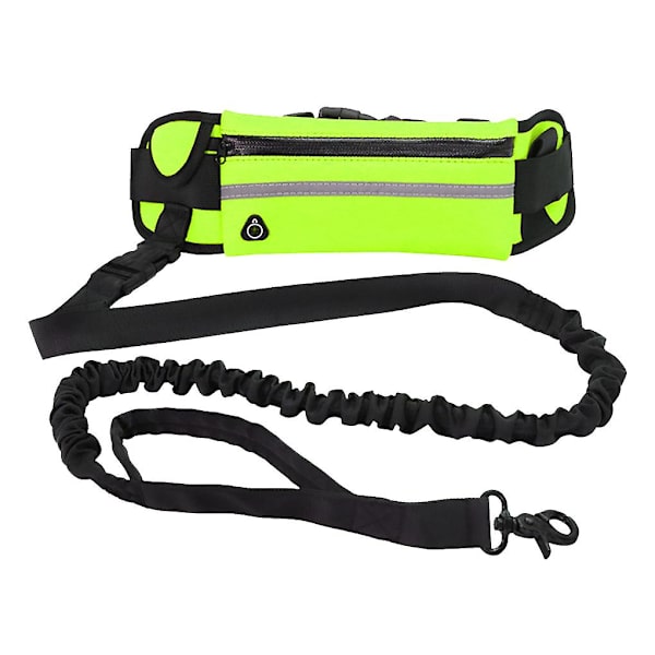 Handsfree Hundkoppel med Midjeväska, Dragkoppel för Löpning, Utdragbar Elastisk Bälte, Reflekterande Selar, Hundtillbehör