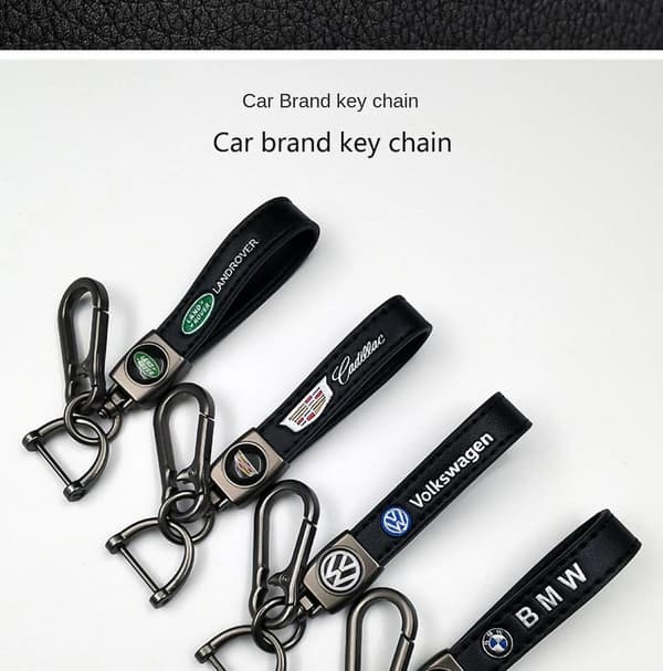 Biltema Läder Nyckelring | Robust Nyckelring | Nyckelring och Krok Passande Silverdetaljer Silver Hardware BMW