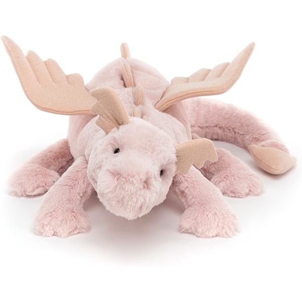 Jellycat Rose Dragon Gosedjur, Enorm 66 cm - Mytisk Plyschleksak - Klassisk Barngåva{EE}