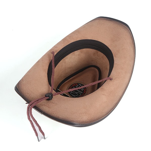 pc PU Western Cowboy Hat, Læder Cappello Klassisk Far Vi