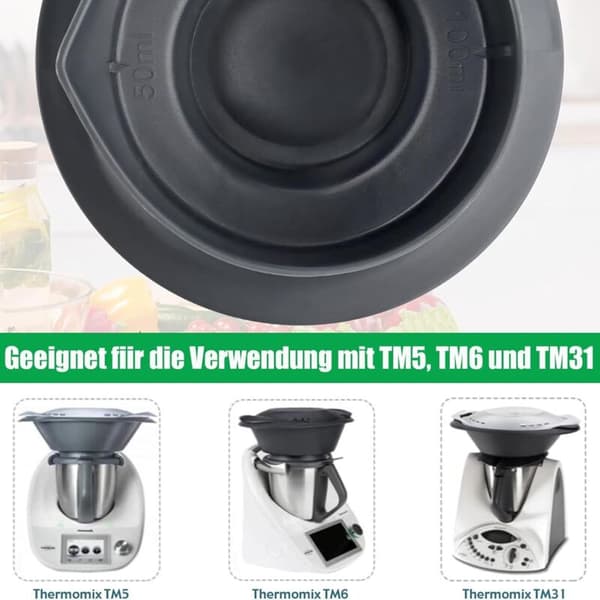 Thermomix Measuring Cup 50ml 100ml Scale with Removable Lid Compatible with TM5 TM6