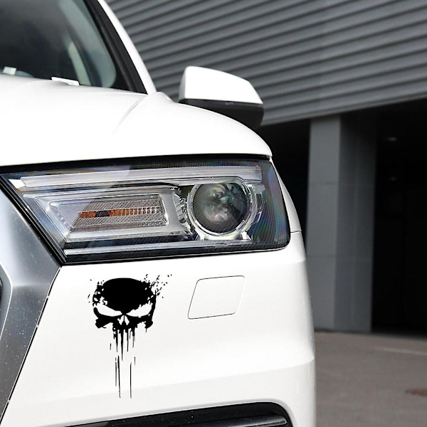 Molten Skull Skull Dekaler Paket med 2 enheter för bil eller motorcykel (svart)