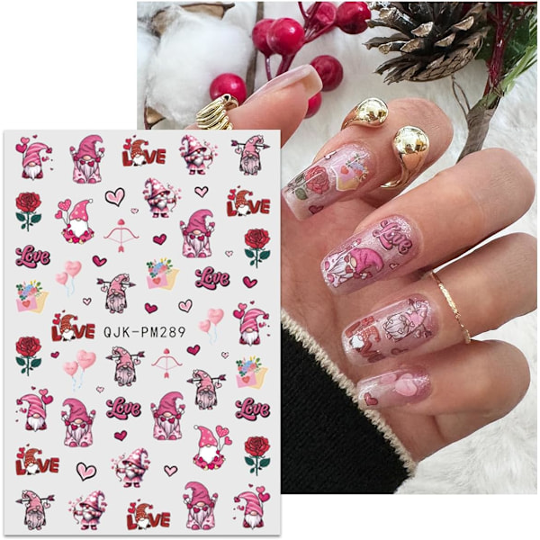 Jul Nagelstickers 10 Ark Nagelkonst Stickers Dekaler Självhäftande Nagelkonst Stickers Nageldekoration Nageltillbehör