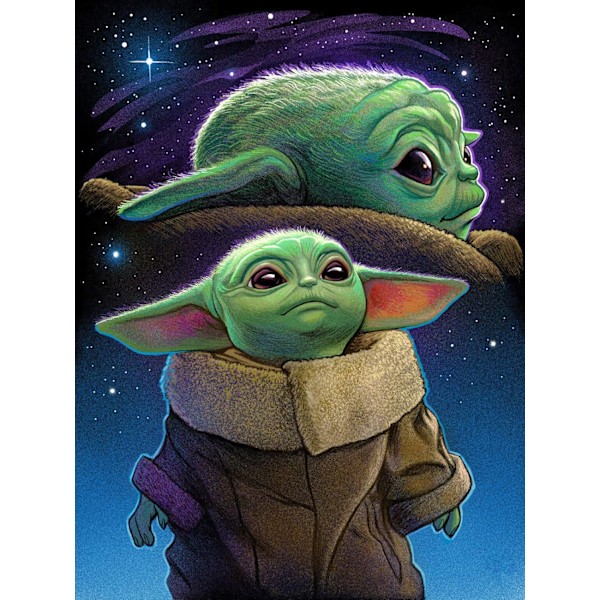 Baby Yoda 5D Timanttimaalaussetti jouluksi, DIY Strassi Täysi Timanttimaalaussetti Koko Timanttitaide Aikuisille/Lapsille/Kodinsisustukseen (30x40cm)