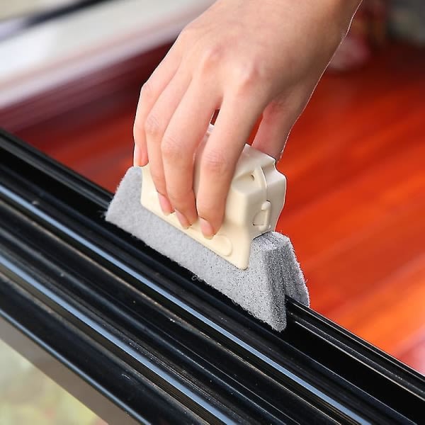 Fönsterfönsterrengöringsborste Handhållen Spalt Rengöringsverktyg Fönsterfönsterrengöringsborste Skurborste med Utbytesduk för Dörrfönster (6p