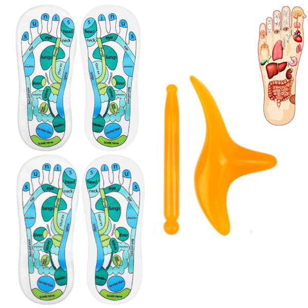 Reflexzonterapisockor - 2 Par - Massage Akupunktursockor